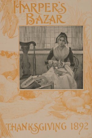 Harper's Bazar Thanksgiving 1892 by Louis Rhead Oil Painting