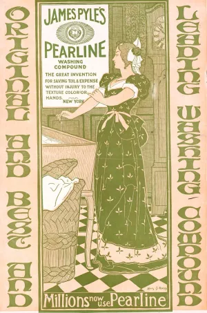 James Pyle's pearline washing compund by Louis Rhead Oil Painting