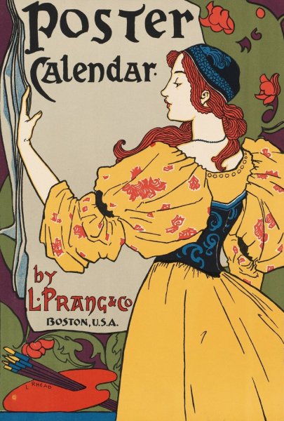 Poster Calendar  by Louis Rhead - Hand-Painted Oil Painting Reproduction