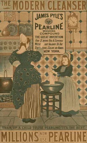 The modern cleanser, millions now use Pearline by Louis Rhead Oil Painting