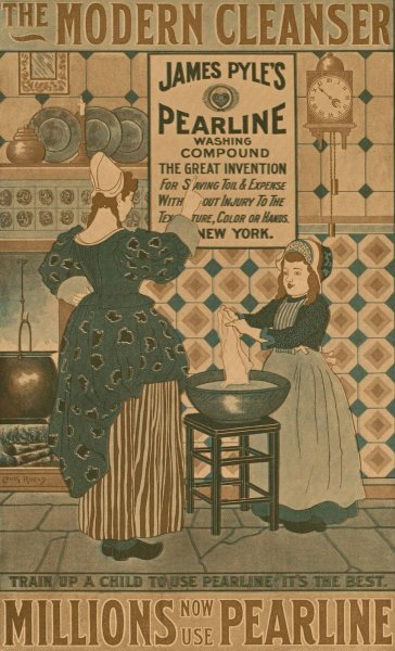 The modern cleanser, millions now use Pearline  by Louis Rhead - Hand-Painted Oil Painting Reproduction