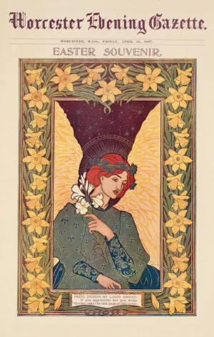 Worcester evening gazette. Easter souvenir. by Louis Rhead Oil Painting