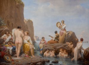 Away From Prying Eyes by Louis Ricquier Oil Painting