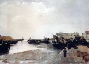 Le Havre painting by Louis Robert Carrier-Belleuse