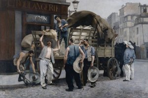 Porteurs de farine, scene parisienne by Louis-Robert Carrier-Belleuse Oil Painting
