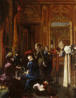 Un Salon de Modes a Paris Oil painting by Louis Robert Carrier-Belleuse