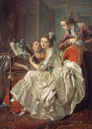 The Music Party Oil painting by Louis-Rolland Trinquesse