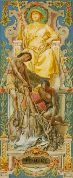 Fishery  by Louis Schaettle - Hand-Painted Oil Painting Reproduction