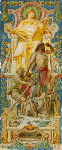 Navigation  by Louis Schaettle - Hand-Painted Oil Painting Reproduction