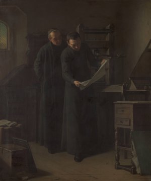 Proof Reading by Louis Somers Oil Painting