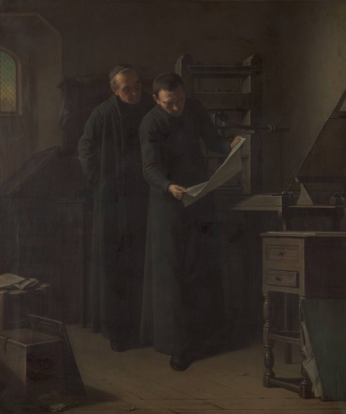 Proof Reading by Louis Somers - Hand-Painted Oil Painting Reproduction