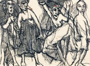 Moving Girls by Louis Soutter Oil Painting