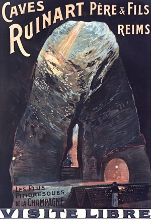 Caves Ruinart Pere and fils, Reims, les plus pittoresques de la Champagne. Visite libre by Louis Tauzin Oil Painting