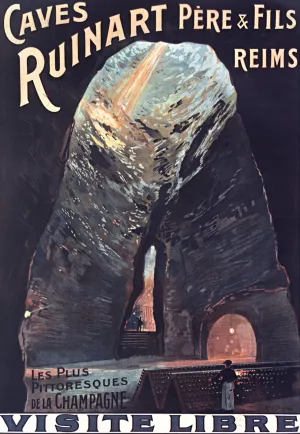 Caves Ruinart Pere and fils, Reims, les plus pittoresques de la Champagne. Visite libre by Louis Tauzin Oil Painting