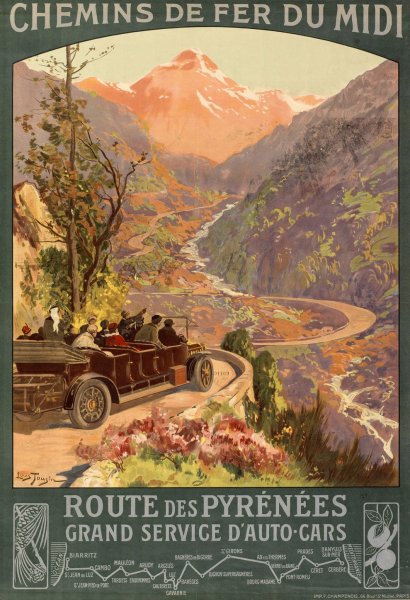 Main Product Photo of Route des Pyrenees  Painting by Louis Tauzin