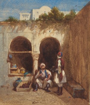 Arab Market by Louis Tesson Oil Painting