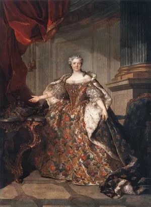 Marie Leczinska, Queen of France by Louis Tocque - Oil Painting Reproduction