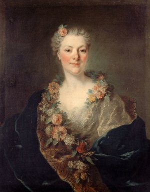 Portrait de Mme Doyen, nee de la Planche, belle-sOur du peintre Doyen by Louis Tocque Oil Painting