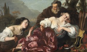 Silvio With The Wounded Dorinda by Louis Vallee Oil Painting