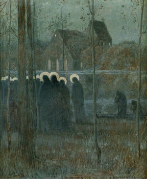 Procession of souls by Louis Welden Hawkins Oil Painting