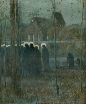 Procession of souls by Louis Welden Hawkins Oil Painting