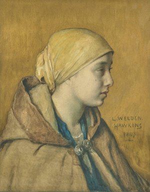 Young peasant girl by Louis Welden Hawkins Oil Painting
