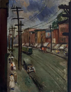 Main Street, Montreal by Louis Wiesenberg Oil Painting