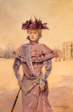 Elegante place de la Concorde by Louise Abbema Oil Painting