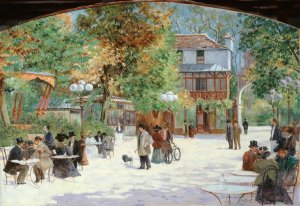 Au Chalet du Chateau de Madrid, au Bois de Boulogne by Louis Abel-Truchet Oil Painting