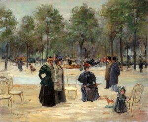 Aux Champs-elysees by Louis Abel-Truchet Oil Painting