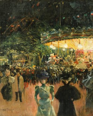 Fairground, place pigalle by Louis Abel-Truchet Oil Painting