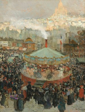 Fairground With The Sacre-Coeur In The Background by Louis Abel-Truchet Oil Painting