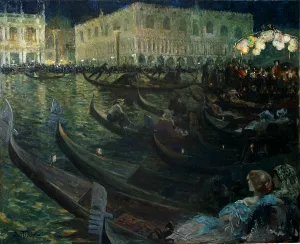 La Festa Del Redentore, Venice by Louis Abel-Truchet Oil Painting