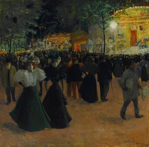 La fete forain, place pigalle by Louis Abel-Truchet Oil Painting