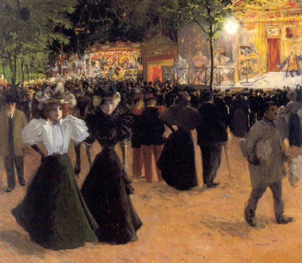 Main Product Photo of La Fte Forain, Place Pigalle Painting by Louis Abel-Truchet