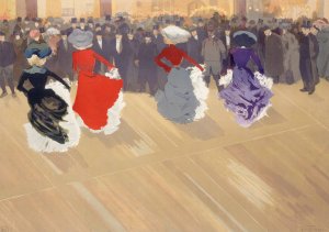 Le quadrille au Moulin-Rouge, 1902 by Louis Abel-Truchet Oil Painting