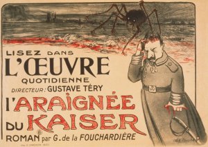 Lisez dans 'l'Oeuvre'. . . 'L'Araignee du Kaiser'roman par G. de la Fouchardiere by Louis Abel-Truchet Oil Painting