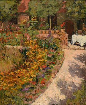 Pergola ; jardin fleuri by Louis Abel-Truchet Oil Painting