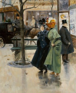Sur les Boulevards by Louis Abel-Truchet Oil Painting