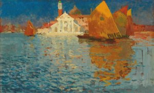 Vessels before San Giorgio Maggiore, Venice by Louis Abel-Truchet Oil Painting