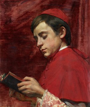 Reading Choir Boy by Louise Amans Oil Painting
