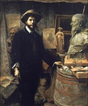 The Sculptor Jean Carries in His Atelier painting by Louise Breslau