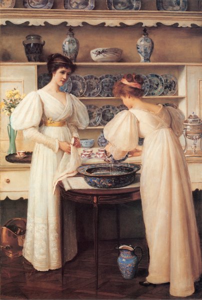 Blue and White by Louise Jopling - Hand-Painted Oil Painting Reproduction