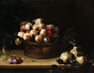 Basket of Peaches, with Quinces, and Plums by Louise Moillon Oil Painting