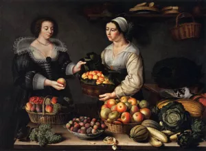 The Fruit and Vegetable Costermonger Oil painting by Louise Moillon