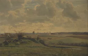 Landskab ved Gyrstinge Oil painting by Louise Ravn-Hansen