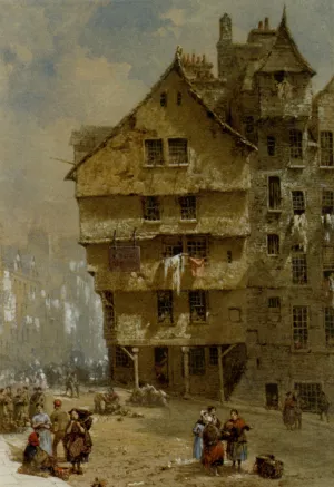 Head of the West Bow Edinburgh by Louise Rayner - Oil Painting Reproduction