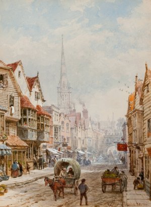 High Street, Salisbury by Louise Rayner Oil Painting