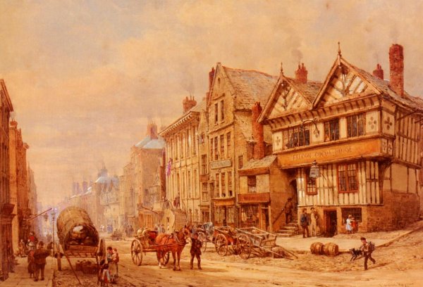 Lower Bridge Street, Chester by Louise Rayner - Hand-Painted Oil Painting Reproduction