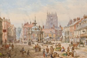 Market Cross by Louise Rayner Oil Painting